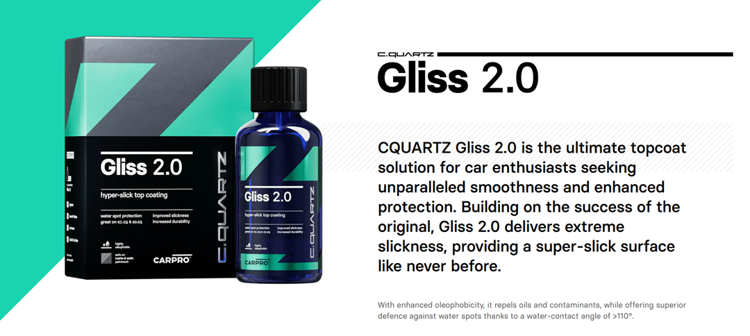 CQuartz Gliss2.0 - Yfircoat (oleophobic) 30ml/50ml