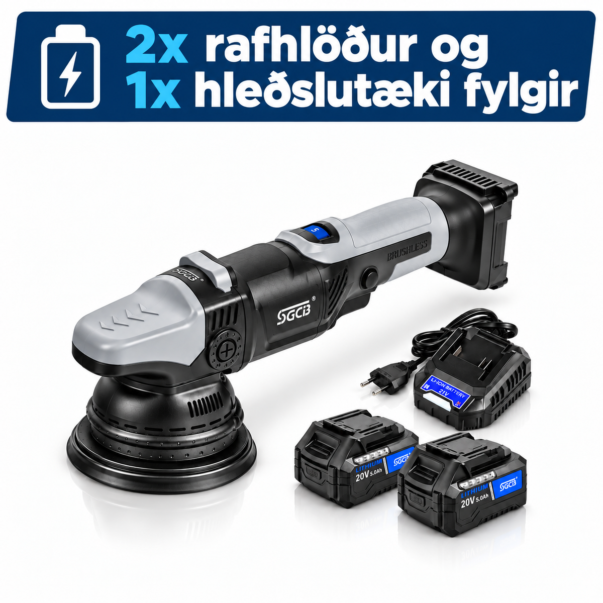 SGCB Rafhlöðu DA mössunarvél 5″ – 15 mm