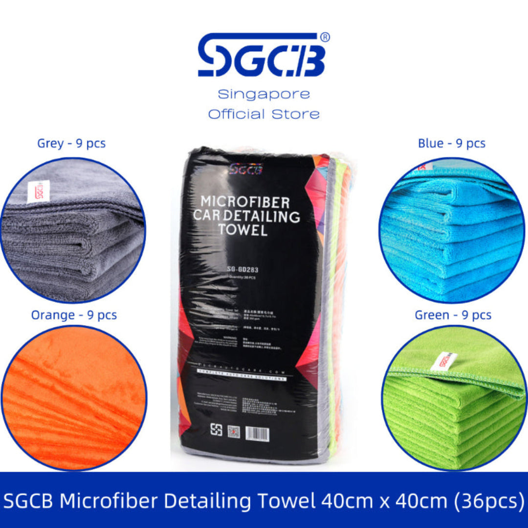 SGCB - Microfiber vinnuklútar (350gsm, 40x40, með saum) 36stk í pakka [NÝ VARA]